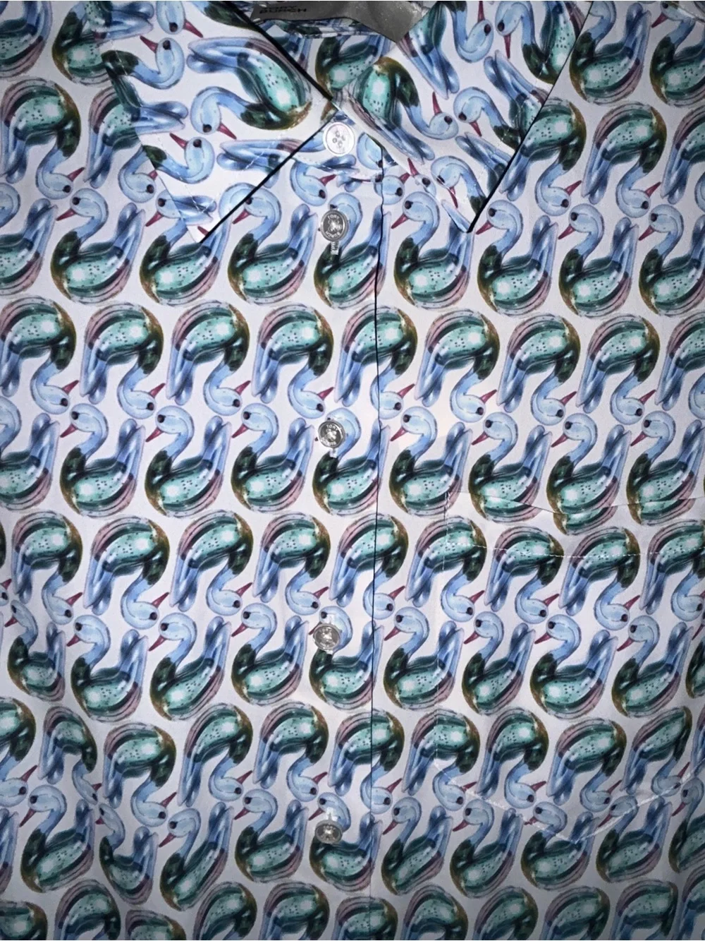 Tory Burch Printed Twill Dress Blue Lucky Duck size 8 NWT - Picture 5 of 16